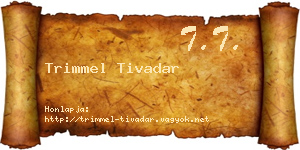 Trimmel Tivadar névjegykártya