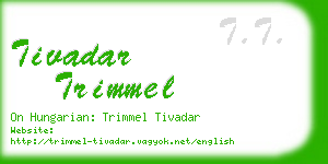 tivadar trimmel business card